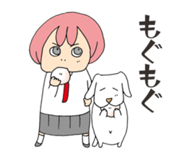 My dog and pink I sticker #5164689