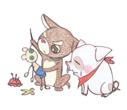 Hannari pig sticker #5167459