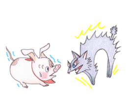 Hannari pig sticker #5167463