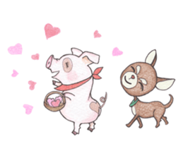 Hannari pig sticker #5167477