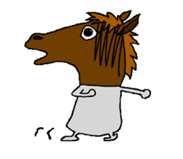 wearing a headdress of horse sticker #5170824