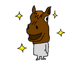 wearing a headdress of horse sticker #5170839
