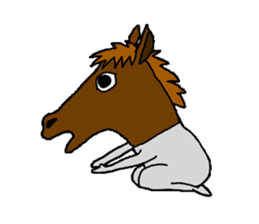 wearing a headdress of horse sticker #5170840