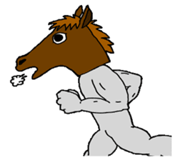 wearing a headdress of horse sticker #5170849