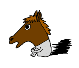 wearing a headdress of horse sticker #5170850