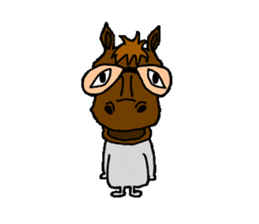 wearing a headdress of horse sticker #5170851