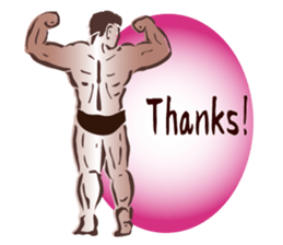 Greeting muscle sticker #5172127