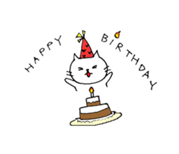 Lovely white cat Moca sticker #5174614