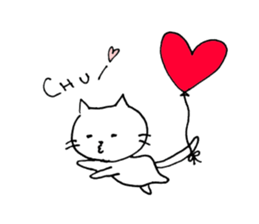 Lovely white cat Moca sticker #5174618