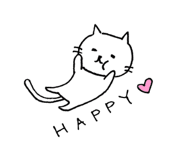 Lovely white cat Moca sticker #5174622