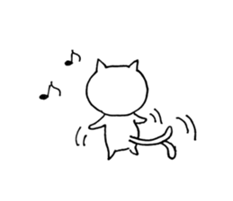 Lovely white cat Moca sticker #5174628