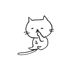 Lovely white cat Moca sticker #5174630