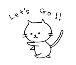 Lovely white cat Moca sticker #5174632