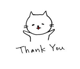 Lovely white cat Moca sticker #5174639