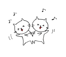 Lovely white cat Moca sticker #5174640