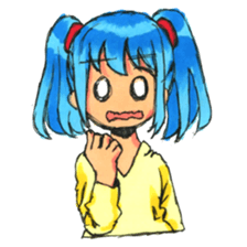 Girl of a twin tail sticker #5177657