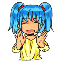 Girl of a twin tail sticker #5177658