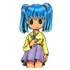 Girl of a twin tail sticker #5177660