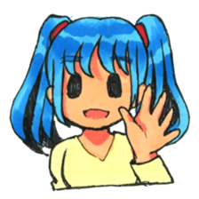 Girl of a twin tail sticker #5177665