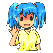 Girl of a twin tail sticker #5177667