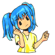 Girl of a twin tail sticker #5177668