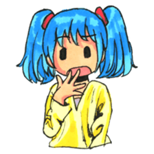 Girl of a twin tail sticker #5177671