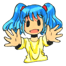 Girl of a twin tail sticker #5177675