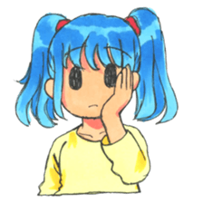 Girl of a twin tail sticker #5177690