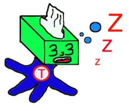 Tissue paper man and friends sticker #5179322