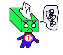 Tissue paper man and friends sticker #5179323