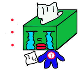 Tissue paper man and friends sticker #5179327