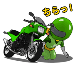 Lime green rider sticker #5186616