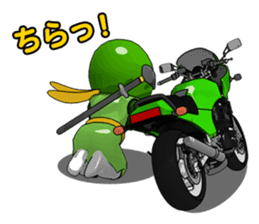 Lime green rider sticker #5186617