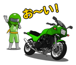 Lime green rider sticker #5186622