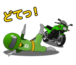 Lime green rider sticker #5186626