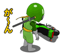 Lime green rider sticker #5186629