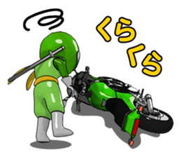 Lime green rider sticker #5186630