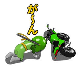 Lime green rider sticker #5186631