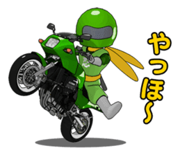 Lime green rider sticker #5186640