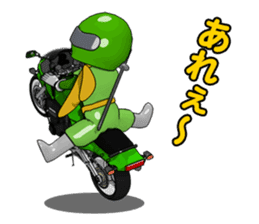 Lime green rider sticker #5186641
