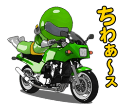Lime green rider sticker #5186642
