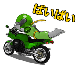Lime green rider sticker #5186644