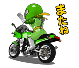 Lime green rider sticker #5186645