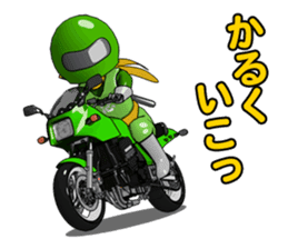 Lime green rider sticker #5186646