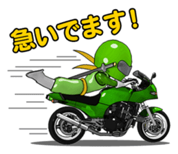 Lime green rider sticker #5186648