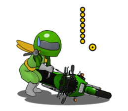 Lime green rider sticker #5186651