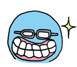 Blue ball boy sticker #5186866