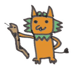 Drooling Okinawan lion Sticker sticker #5192617