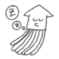 Handwritten squid sticker #5194772