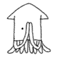 Handwritten squid sticker #5194784